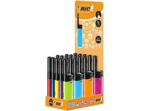 [90257895 1453092] BIC Hybrid-Feuerzeug J38 Wand, Assortiert, 20er-Pack