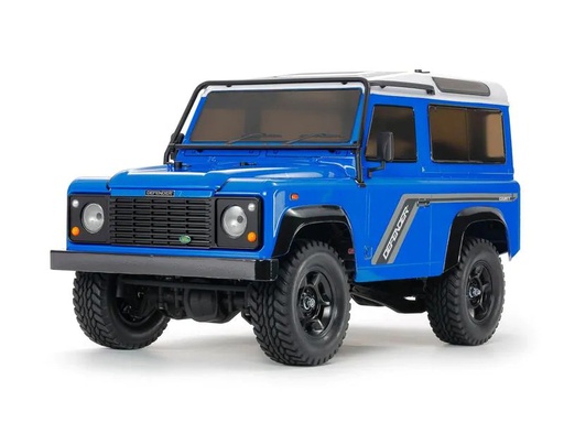 [90258300 1328870] Tamiya Scale Crawler Land Rover Defender D90 Blau, CC-02 1:10, Kit