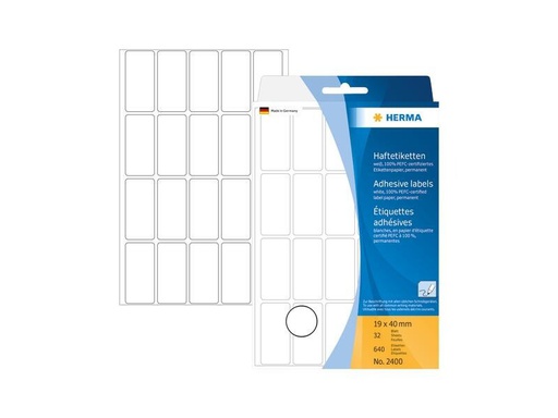 [90258554 1397041] HERMA Universal-Etiketten 1.9 x 4 cm, 640 Etiketten