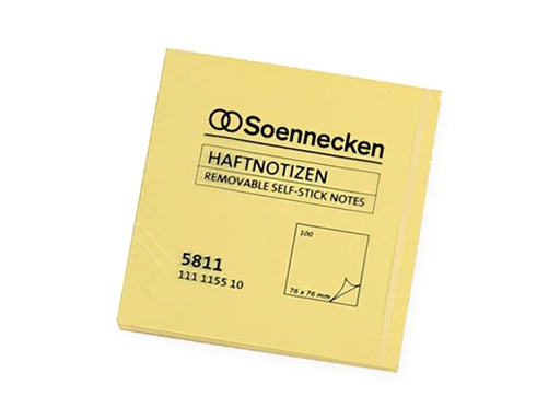 [90258616 1398641] Soennecken Notizzettel 7.5 x 7.5 cm, 12 Stück à 100 Blätter, Gelb