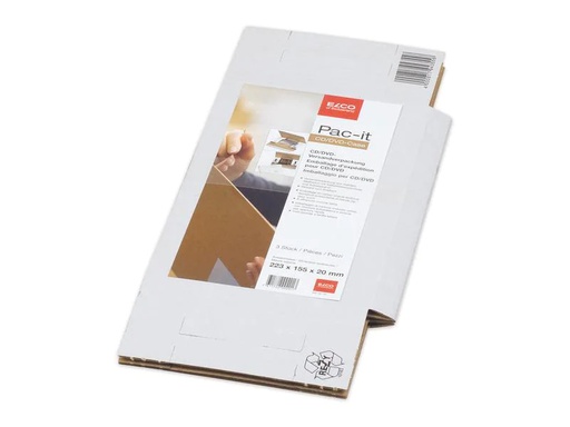 [90258668 1408131] ELCO Versandkarton CD/DVD, 22.3 x 15.5 x 2 cm, 3 Stück