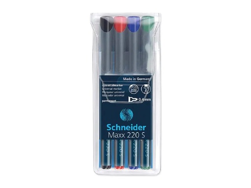 [90259068 1399773] Schneider Permanent-Marker OHP Maxx Assortiert, M, 4 Stück