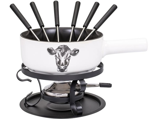 [90259111 1433223] Kadastar Käsefondue-Set Kuh E22 9 Teile, Weiss
