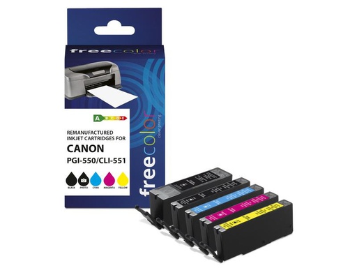 [90259193 1440065] Freecolor Tinte Canon PGI-550 / CLI 551 Multipack Color