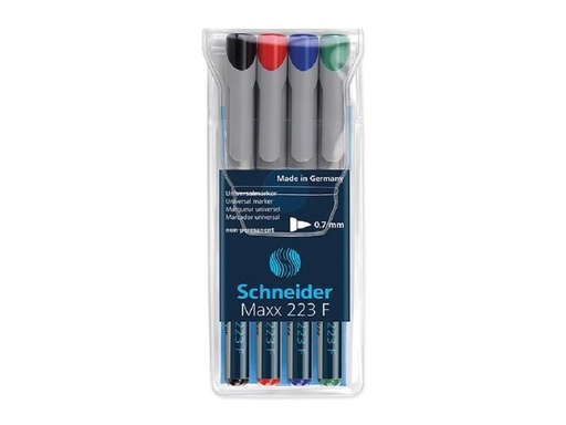 [90259223 1399741] Schneider Permanent-Marker OHP Maxx Assortiert, F, 4 Stück