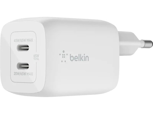 [90259243 1445453] Belkin USB-Wandladegerät Dual USB-C GaN PD 65W