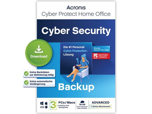 [90259274 1457862] Acronis Cyber Protect Home Office Security Edition ESD, ABO, 3PC, 1y