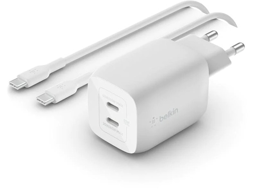 [90259276 1445454] Belkin USB-Wandladegerät Dual USB-C GaN PD 65W + USB-C-Kabel