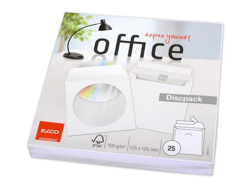 [90259683 1408035] ELCO Couvert mit Fenster CD/DVD 12.5 x 12.5 cm, 25 Stück