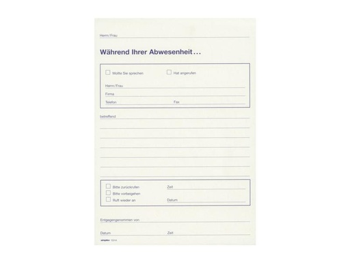 [90259853 1399544] Simplex Notizzettel «Während Ihrer Abwesenheit», Weiss