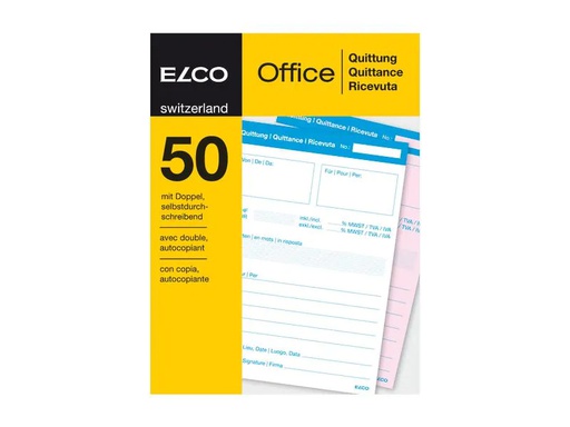 [90260076 1408095] ELCO Durchschreibeblock Quittungen A6