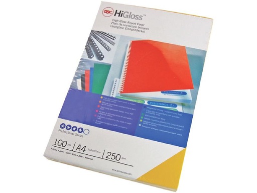 [90260208 1396808] GBC Einbanddeckel Hi Gloss A4 100 Stück, Rot