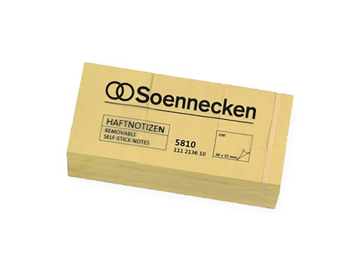 [90260217 1398640] Soennecken Notizzettel 5 x 4 cm, 12 x 100 Blätter, Gelb
