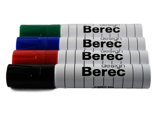 [90260329 1456736] Berec Whiteboard-Marker Jumbo 4er Etui, Blau/Grün/Rot/Schwarz