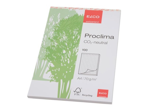 [90260603 1408101] ELCO Notizblock Proclima A4, Kariert, 100 Blatt