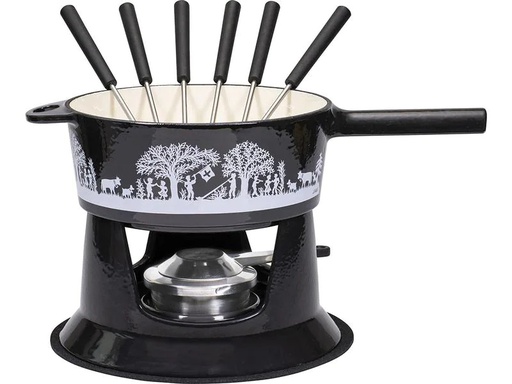 [90260960 1433207] Kadastar Käsefondue-Set Bergchilbi G22 10 Teile, Schwarz