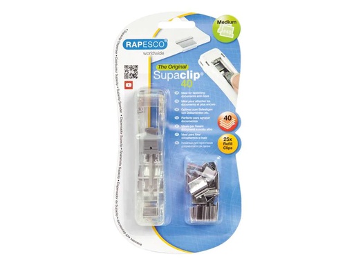 [90261027 1401324] Rapesco Papierklemme Supaclip 25 Stück und Spender
