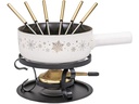 Kadastar Käsefondue-Set Sparkling Wint E22 9 Teile, Schwarz/Weiss