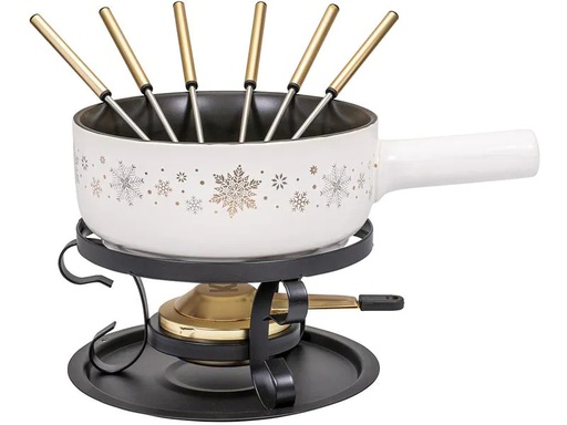 [90261092 1433231] Kadastar Käsefondue-Set Sparkling Wint E22 9 Teile, Schwarz/Weiss
