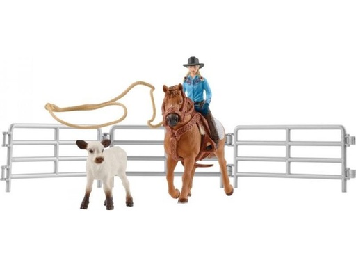 [90261098 1355797] Schleich Spielfigurenset Farm World Team Roping mit Cowgirl