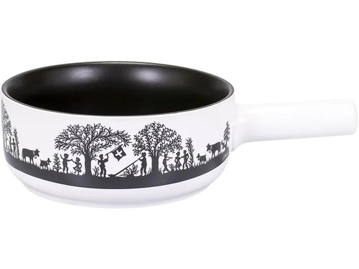 [90261099 1433209] Kadastar Fondue-Caquelon Bergchilbi E22 Schwarz/Weiss