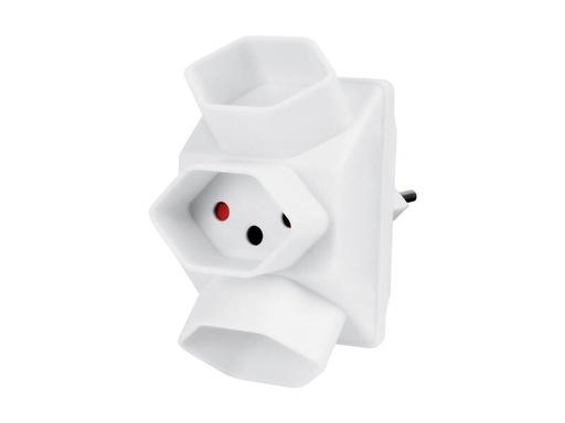 [90261106 1419898] STEFFEN Mehrfachadapter 3x T13, Weiss