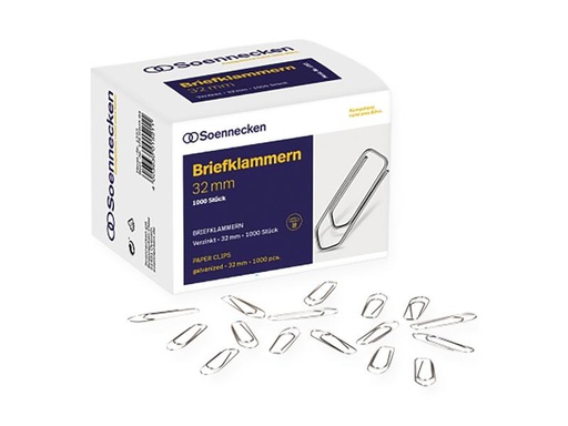 [90261255 1398669] Soennecken Büroklammer 1000 Stück