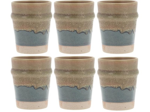 [90261426 1443998] Villa Collection Kaffeebecher Evig 350 ml, 6 Stück, Blau/Braun
