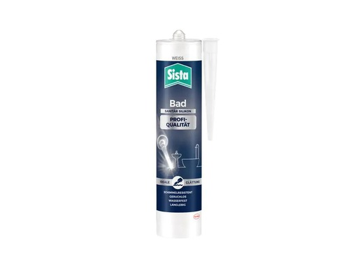 [90261528 1447882] Sista Dichtmasse Bad Profi-Qualität Silikon Weiss, 280 ml