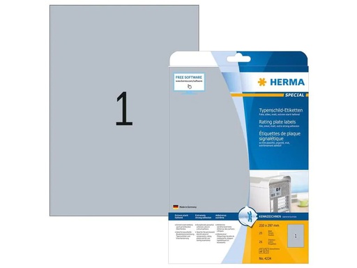 [90045345 1060056] HERMA Typenschild-Etiketten 4224 210 x 297 mm