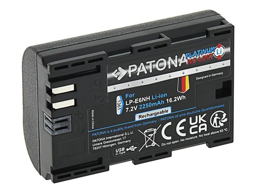 [90262166 1450927] Patona Digitalkamera-Akku Platinum Canon LP-E6NH mit USB-C