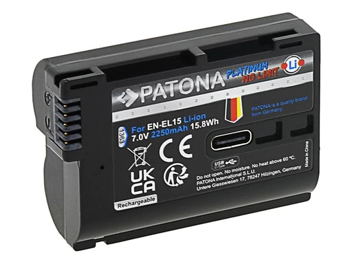 [90262235 1450928] Patona Digitalkamera-Akku Platinum Nikon EN-EL15C mit USB-C