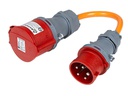Normrahmen Adapterkabel CEE32/5 Kupplung – CEE16/5 Stecker