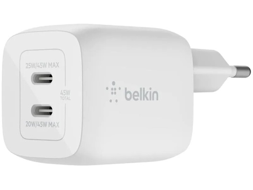 [90262258 1445452] Belkin USB-Wandladegerät Dual USB-C GaN PD 45W