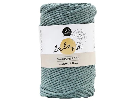 [90262616 1462732] lalana Wolle Makramee Rope 3 mm, 330 g, Blaugrau