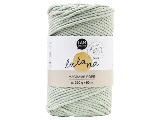 [90262680 1462731] lalana Wolle Makramee Rope 3 mm, 330 g, Graugrün