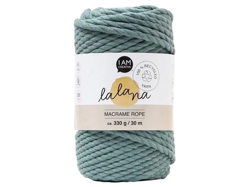 [90262692 1462738] lalana Wolle Makramee Rope 5 mm, 330 g, Blaugrau
