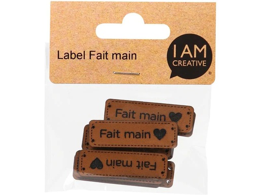[90262744 1462777] lalana Anhänger Label Fait main 4.3 x 1.3 cm, 10 Stück