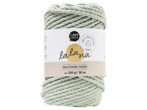 [90262773 1462737] lalana Wolle Makramee Rope 5 mm, 330 g, Graugrün