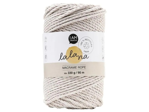 [90262818 1462734] lalana Wolle Makramee Rope 3 mm, 330 g, Grau