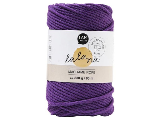 [90262888 1462733] lalana Wolle Makramee Rope 3 mm, 330 g, Violett