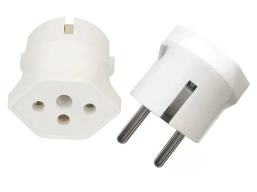 [90262961 1454137] Max Hauri Fixadapter Schuko auf T13, Weiss