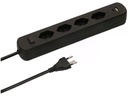 Max Hauri Steckdosenleiste Basic-Line 4x T13, USB A+C, Schalter, Schw