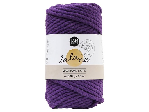 [90263018 1462739] lalana Wolle Makramee Rope 5 mm, 330 g, Violett