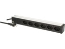 Bachmann Steckdosenleiste 6 x T13, 1HE, Schwarz