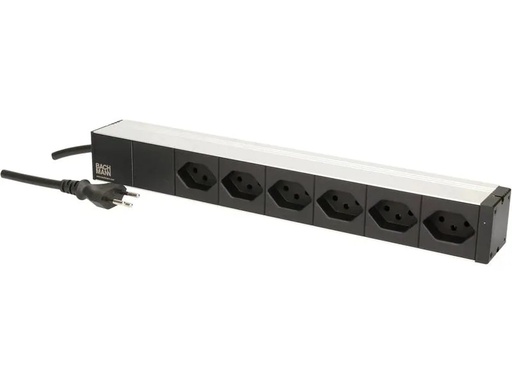 [90263093 1454146] Bachmann Steckdosenleiste 6 x T13, 1HE, Schwarz