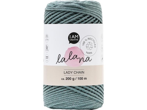 [90263111 1462726] lalana Wolle Lady chain 200 g, Blaugrau