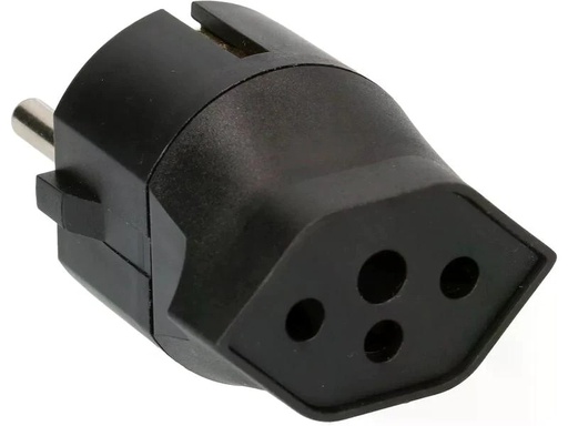 [90263151 1454136] Max Hauri Fixadapter Schuko auf T13, Schwarz