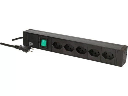 [90263182 1454145] Bachmann Steckdosenleiste PDU 5x T13, &gt;1HE Schalter, Schwarz