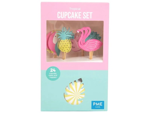 [90263202 1435734] PME Cupcake-Set Tropical 24 Stück